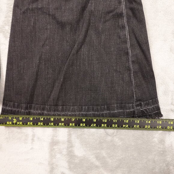 Free People jeans high rise flare women's 27 black denim button fly raw hems - Picture 8 of 11